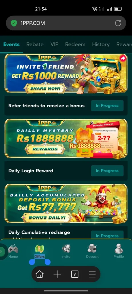 1PPPP Game Daily Bonus